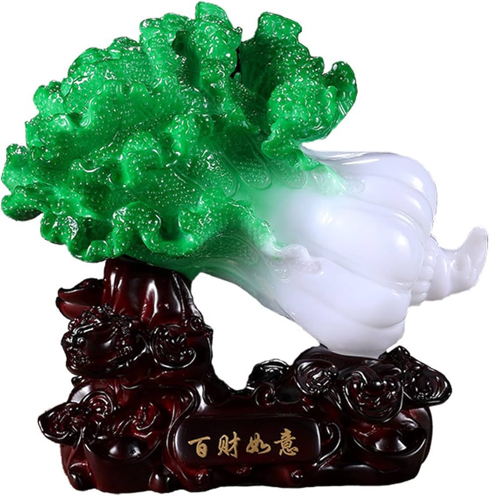 Amazon.co.jp: 招財玉白菜置物百財如意金蟾オフィスリビング玄関