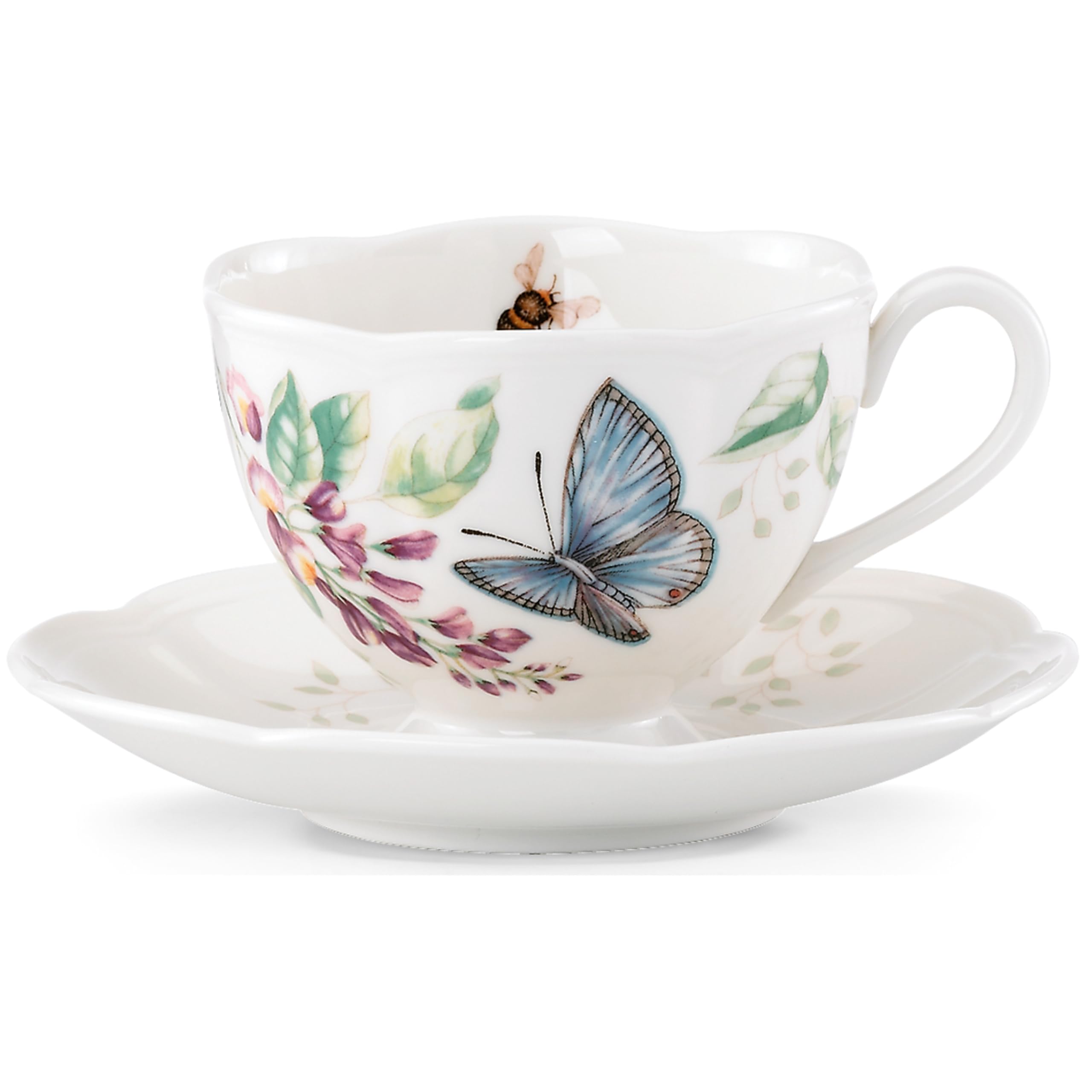 Amazon.com: Lenox Porcelain Meadow Cup and Saucer, 1.3 LB, Blue