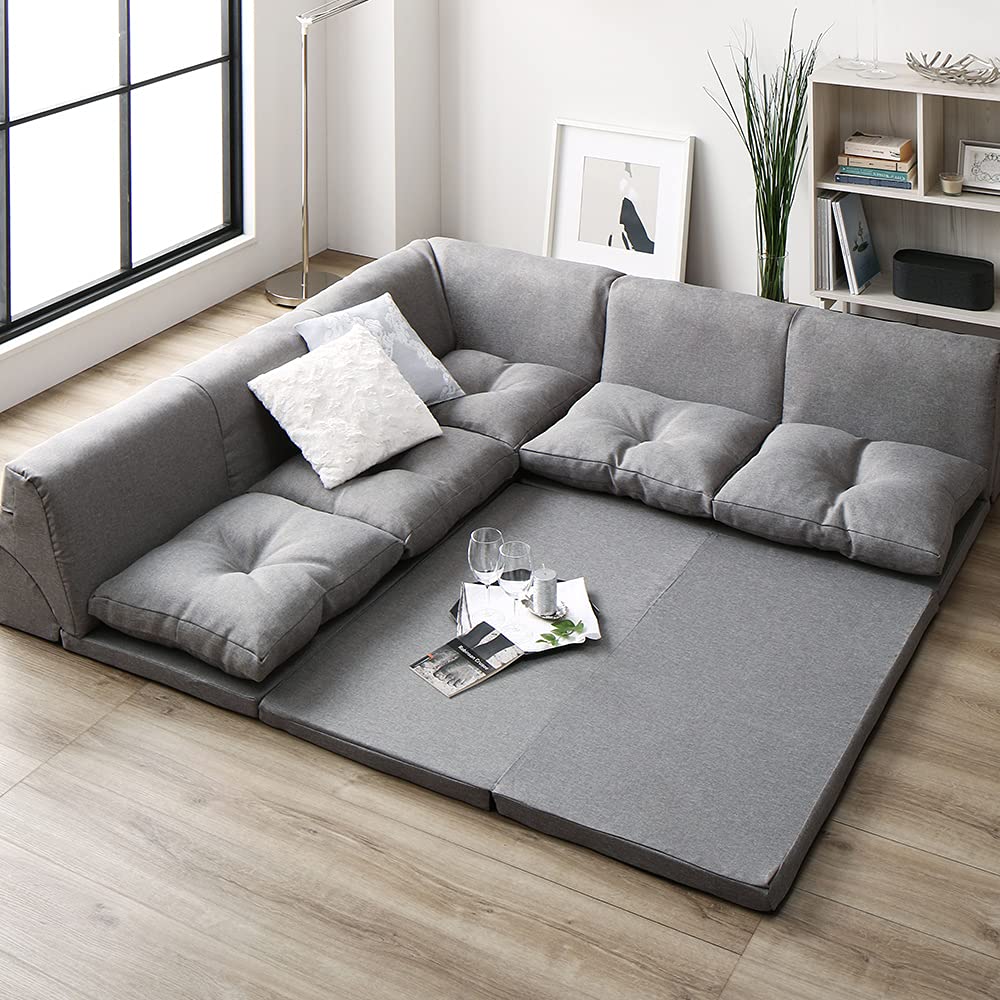 Amazon | うたた寝ができるソファセット グレー フロアソファー