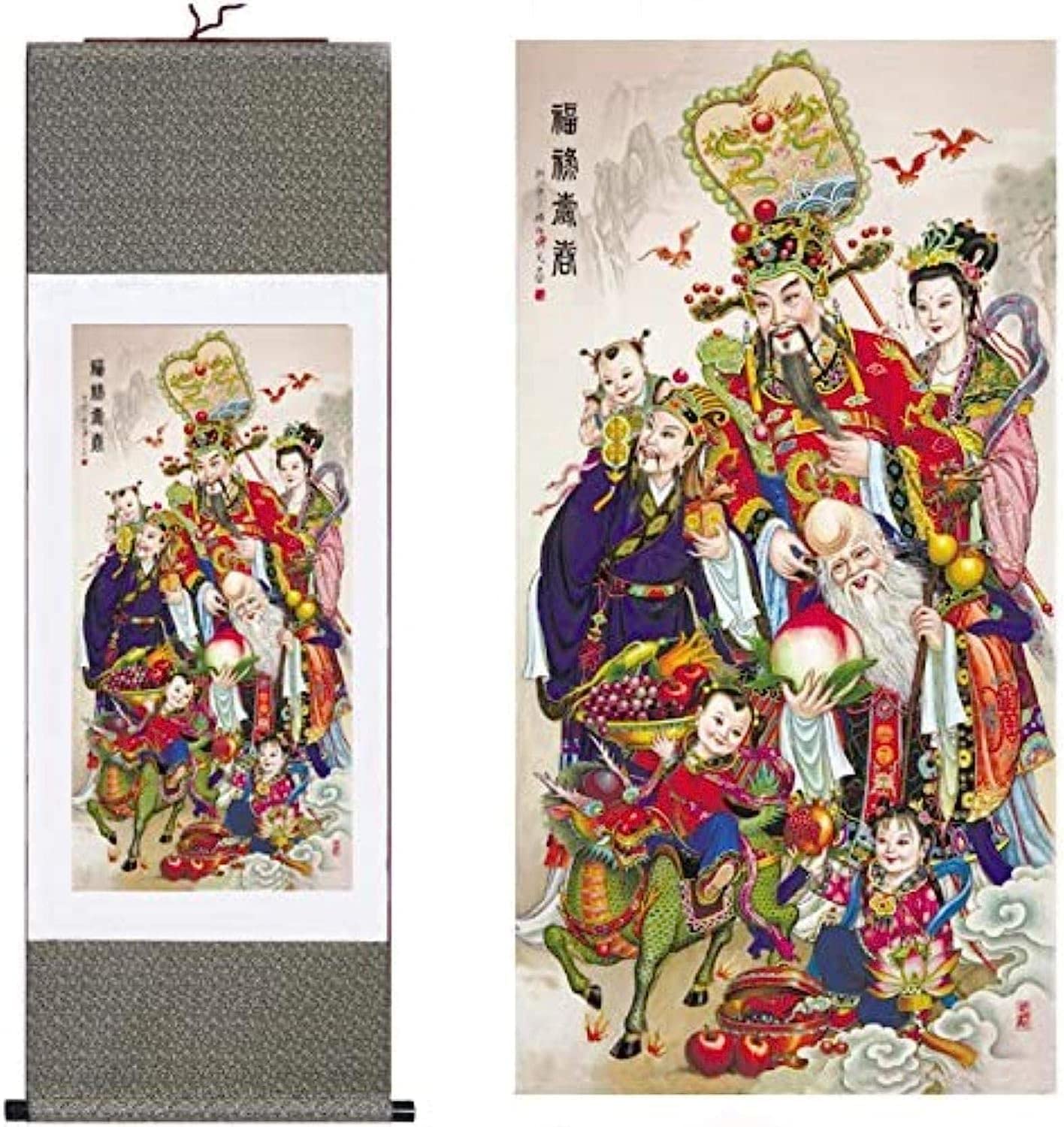 Amazon｜中国美術 掛け軸 掛け軸 掛け軸 東洋の装飾 中国美術 掛け軸