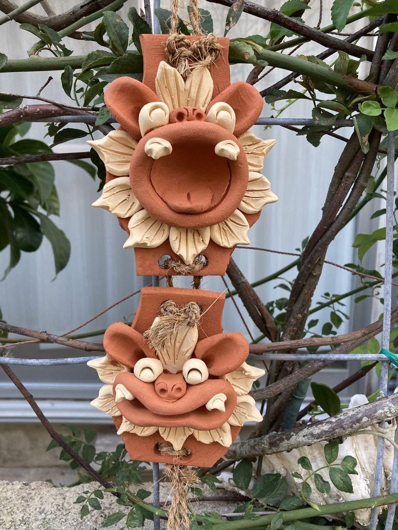 シーサー 御守り 魔除け 厄除け 笑顔 ニコニコ 花シーサー 陶器