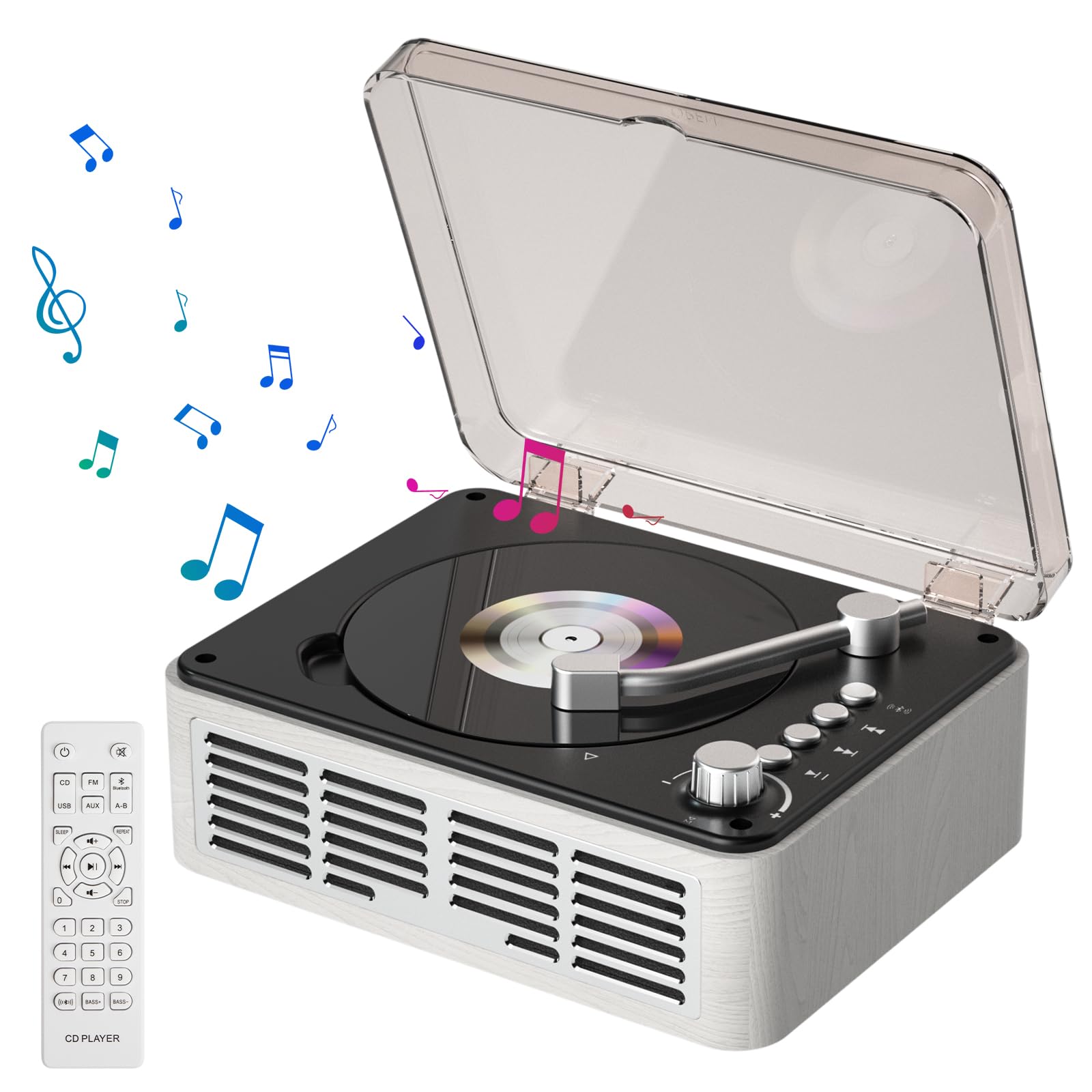 Amazon.co.jp: Gueray CDプレーヤー Bluetooth5.0 受信＆送信 レトロ