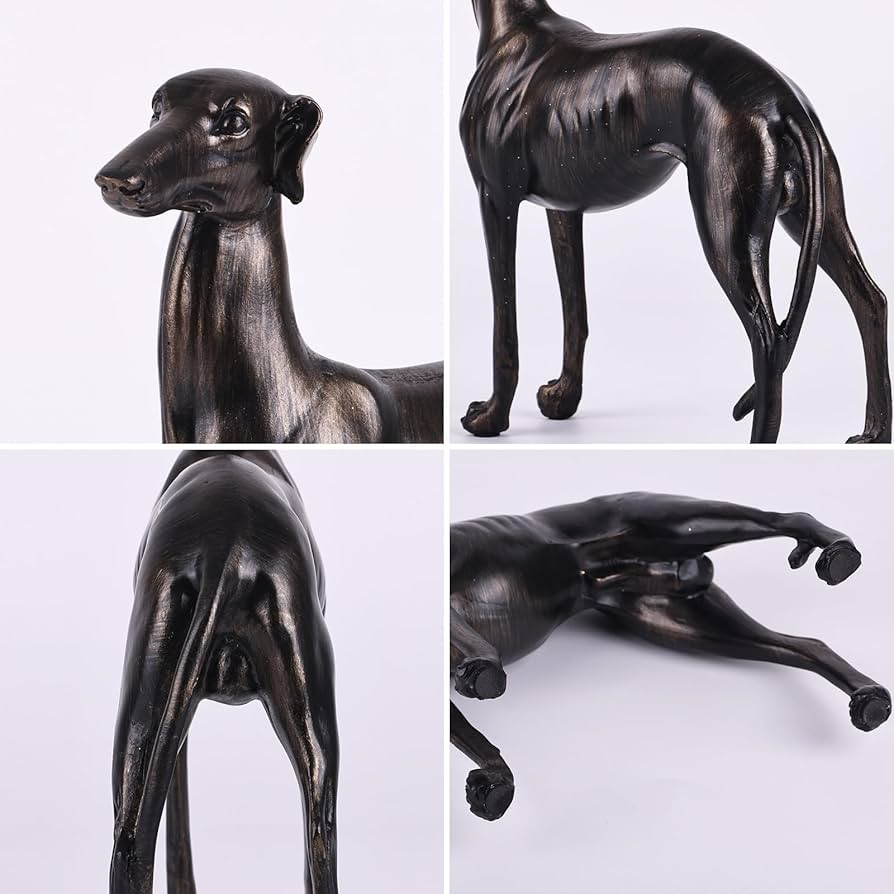Amazon.co.jp: SHENGTIAN 大型樹脂グレイハウンド像、アンティーク