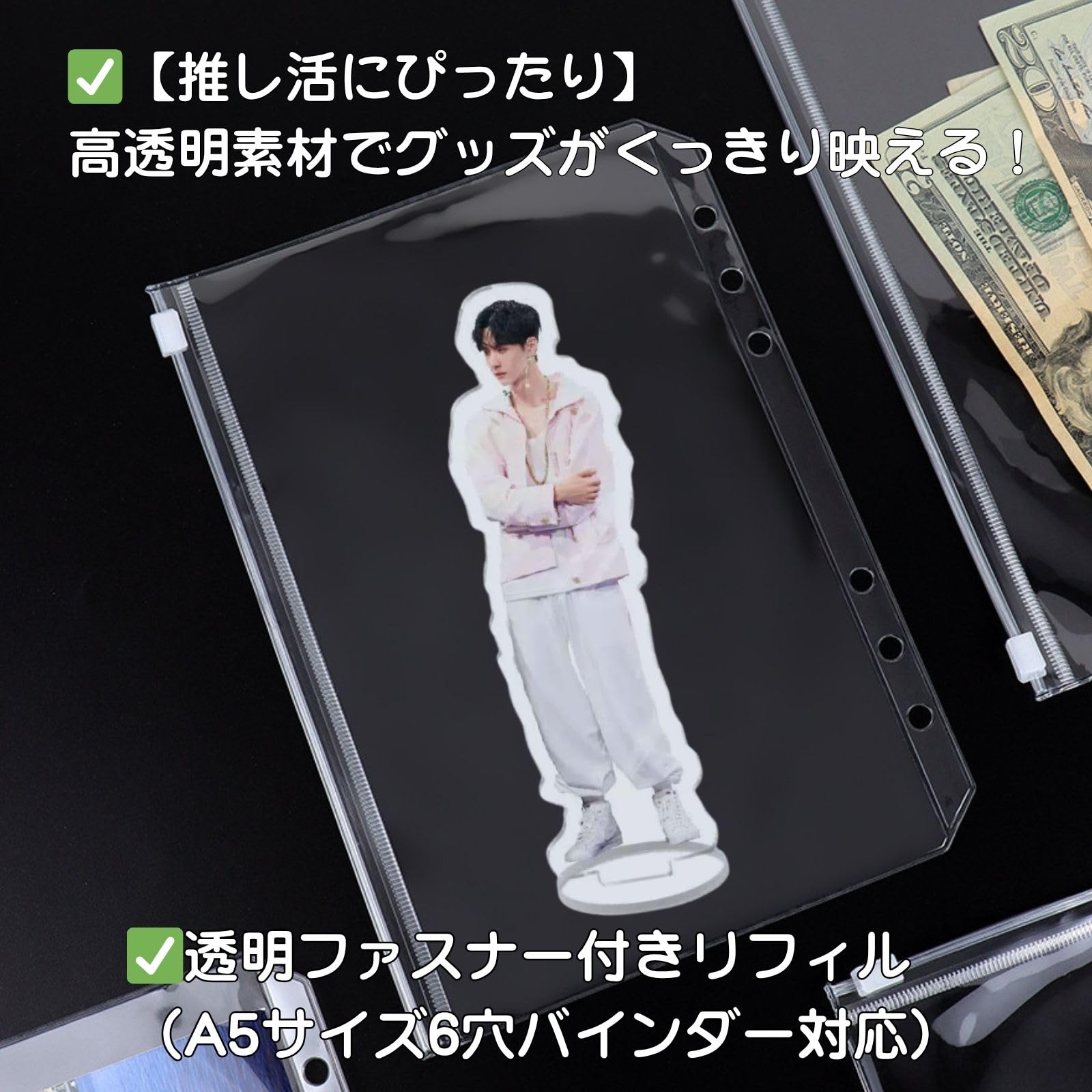 Amazon.co.jp: 三八商店 スライド式ファスナー 透明 リフィル 20枚入り