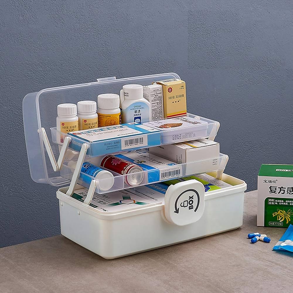 Amazon.co.jp: 救急箱・救急セット 大容量 薬箱 医薬品貯蔵ボックス 3