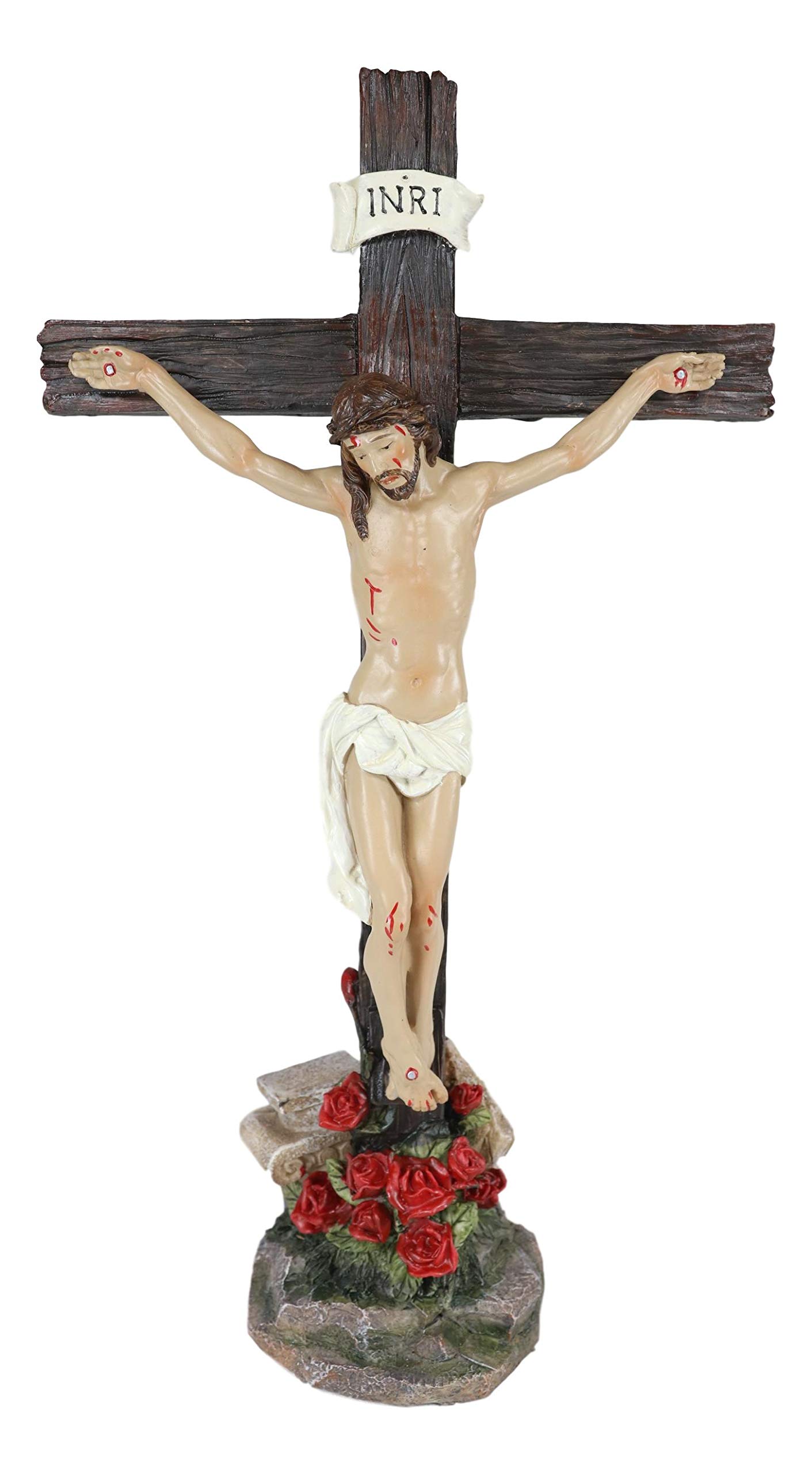 Amazon.co.jp: Ebros INRI 十字架に乗ったイエスキリスト シャロンの