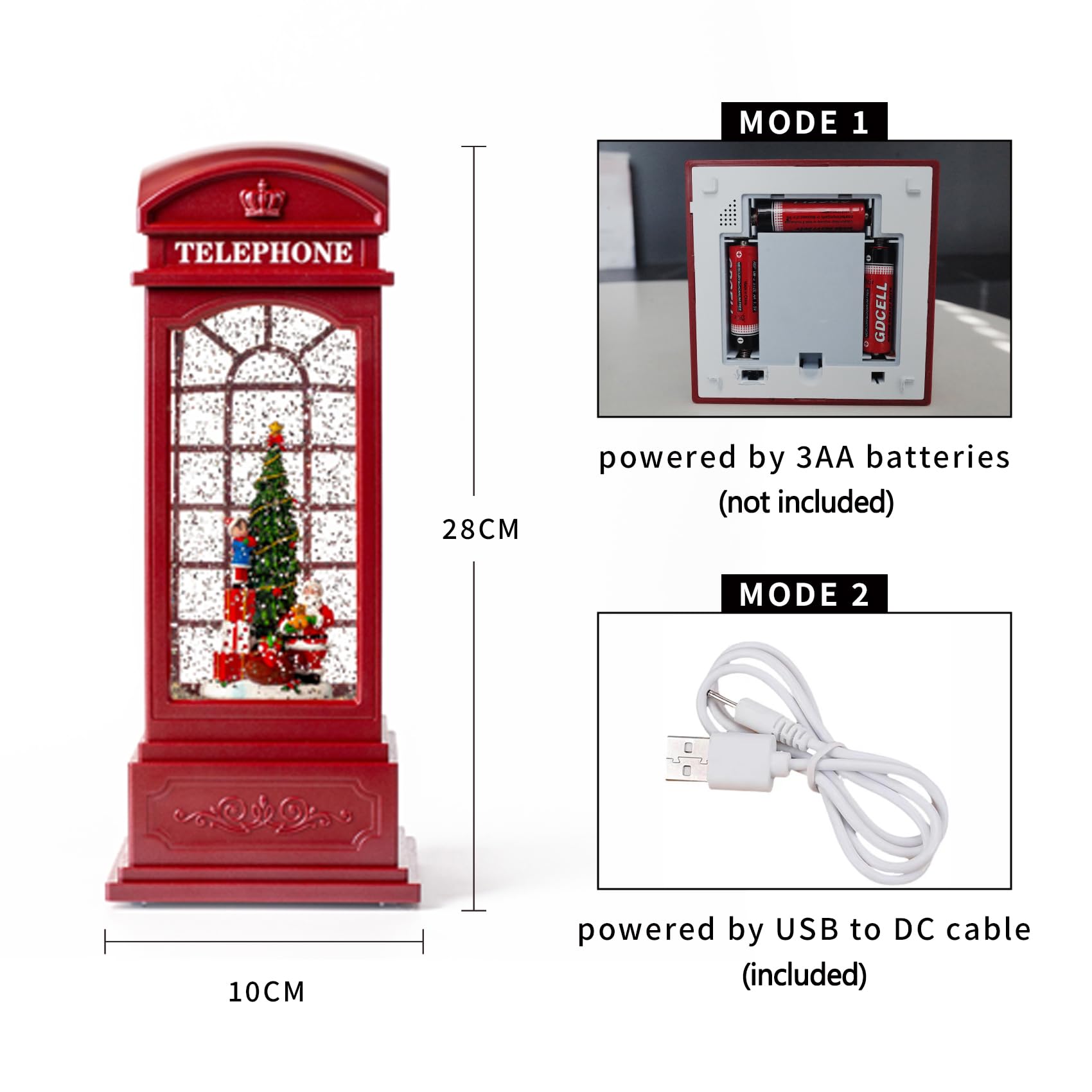 Amazon.co.jp: DANVON 11インチ クリスマス 電話ブース スノードーム