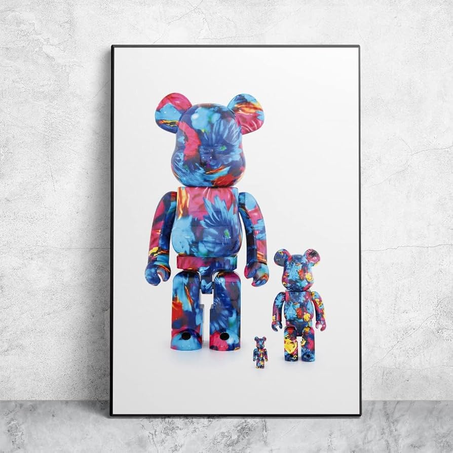 Amazon.co.jp: be@rbrickアートパネル ベアブリック壁掛け絵画 油絵