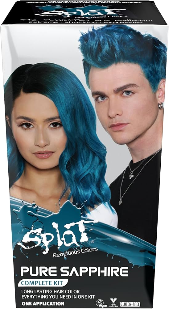 Amazon.com : Splat Pure Sapphire Semi Permanent Hair Dye Kit with