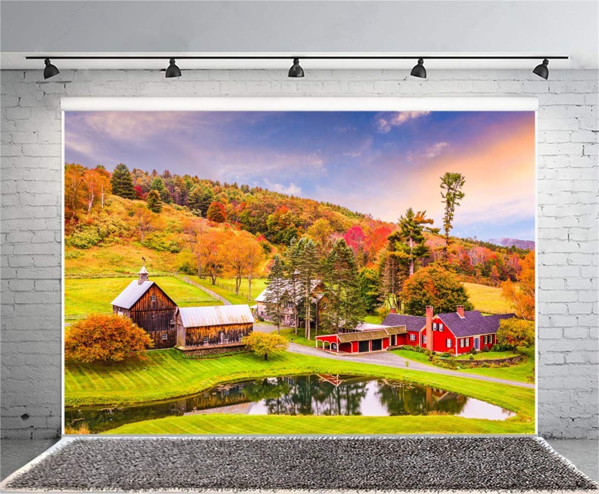 Amazon | GooEoo 8x6.5ft静かな小さな村風光明媚なビニール写真の背景