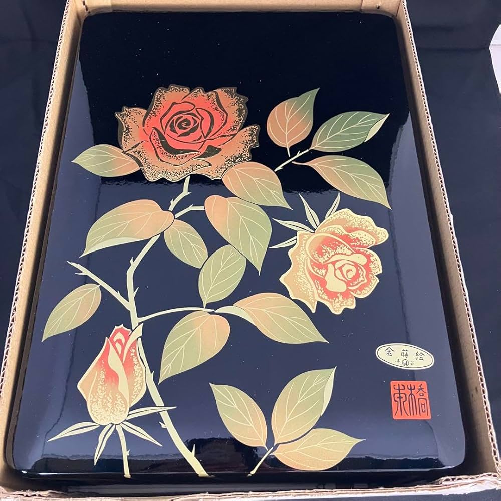 Amazon.co.jp: 本蒔絵 橋本漆芸 金蒔絵 文箱 漆器 紙箱 : ホビー