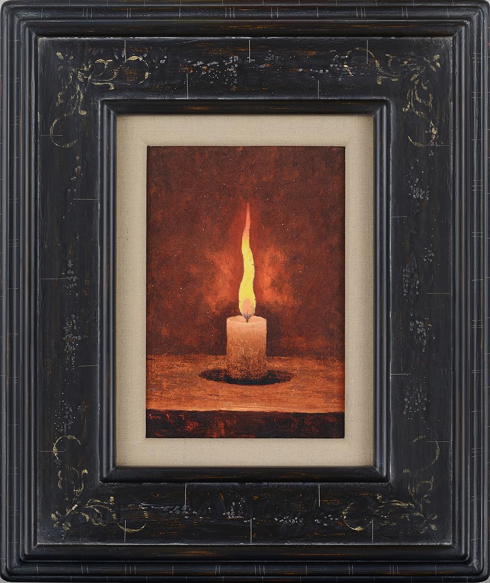 Amazon.co.jp: 高島野十郎 蝋燭 ろうそく 巧藝画 手彩色 複製画 SM