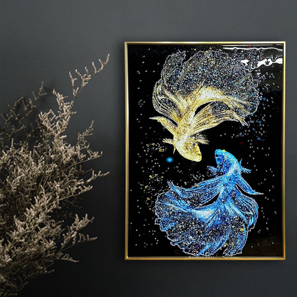 Amazon.co.jp: アート パネル 運気 上がる 金運 縁起物 水晶 絵画