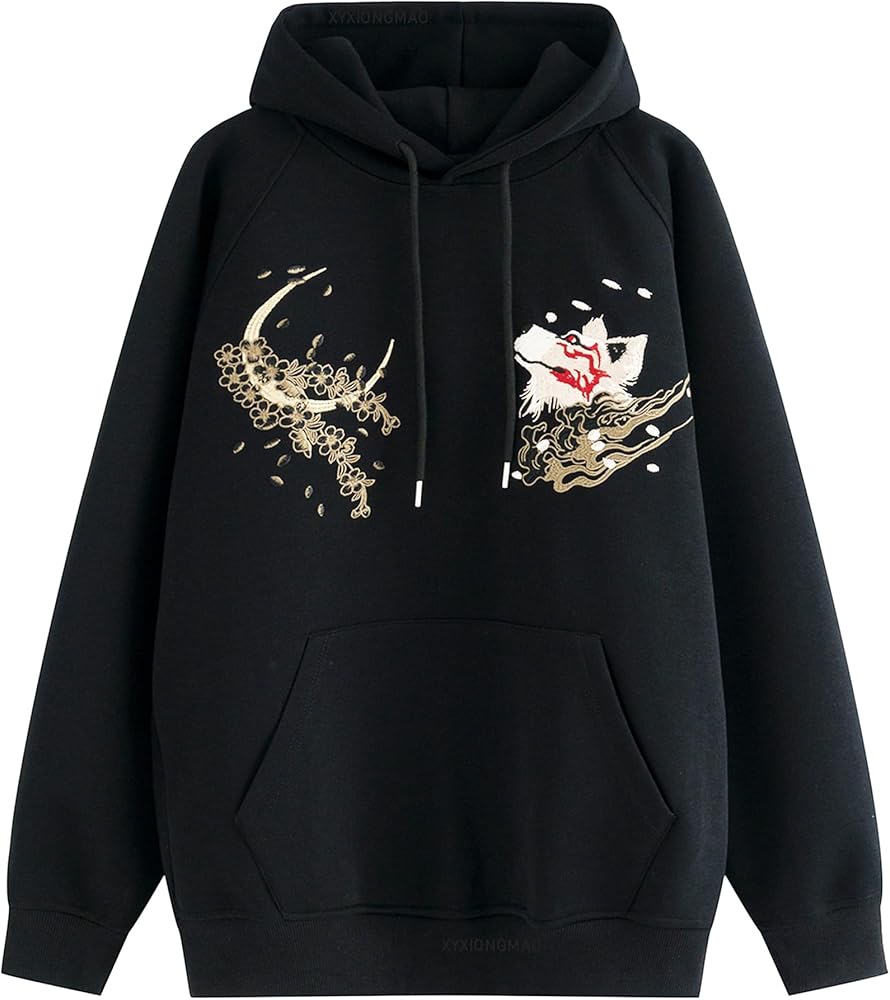 Amazon.com: HaiZi XiHuan Mens Nine Tailed Fox Embroidered Hoodie