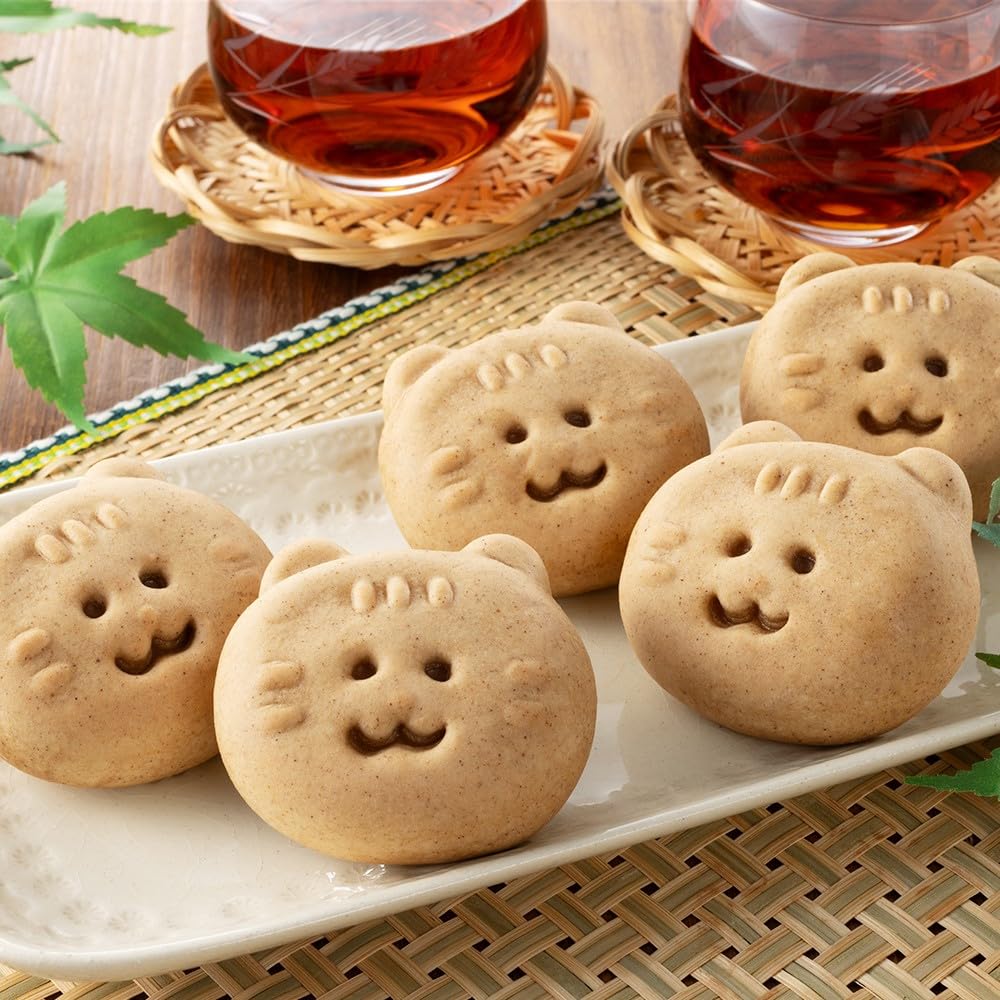 Amazon.co.jp: ねこ の むぎちゃん 15個 入/猫 饅頭 チョコ ペースト