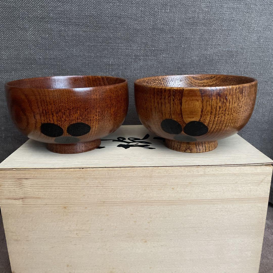 Amazon.co.jp: 漆器 汁椀 天然木 本うるし塗 汁椀揃5客 木箱付き