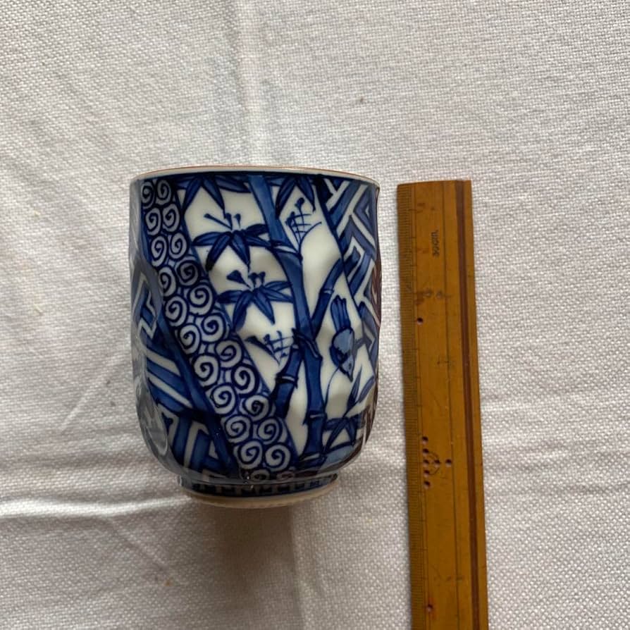 Amazon | 平安紫香京焼 清水焼 蓋付き湯呑み 染付 祥瑞 | ノーブランド