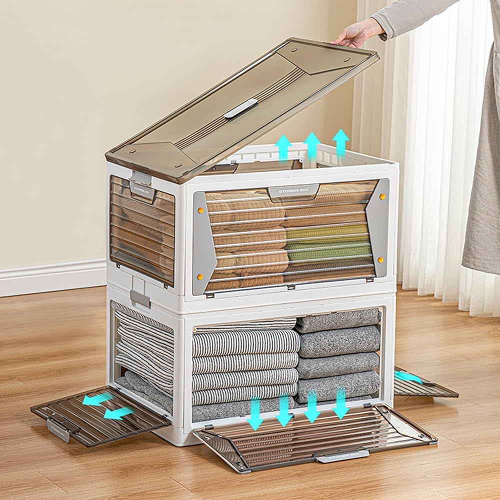 Amazon｜【磁石開閉式 キャスター付きン228.4L】収納ボックス