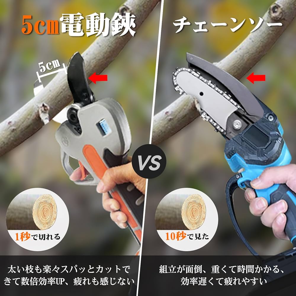 Amazon | 電動バサミ 【山本造園会社監修】業界初の5cm電動剪定ばさみ