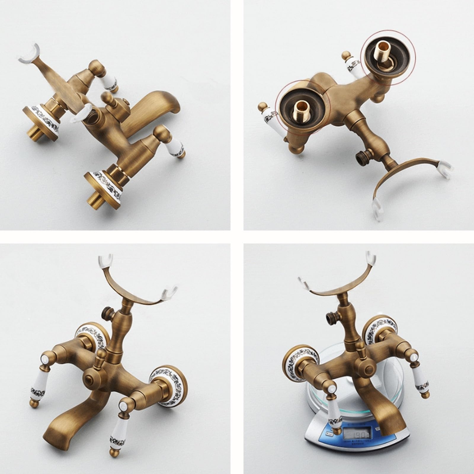 Amazon | BiaoTeng 浴槽の蛇口 蛇口 レトロ 混合 風呂シャワー混合栓