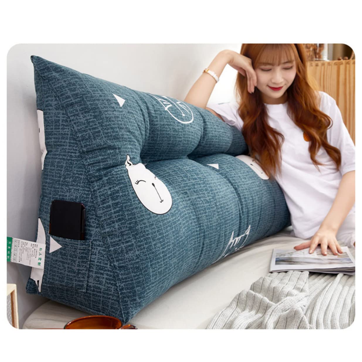 Amazon｜NASFH 背もたれ クッション 三角クッション ベッド 大きい