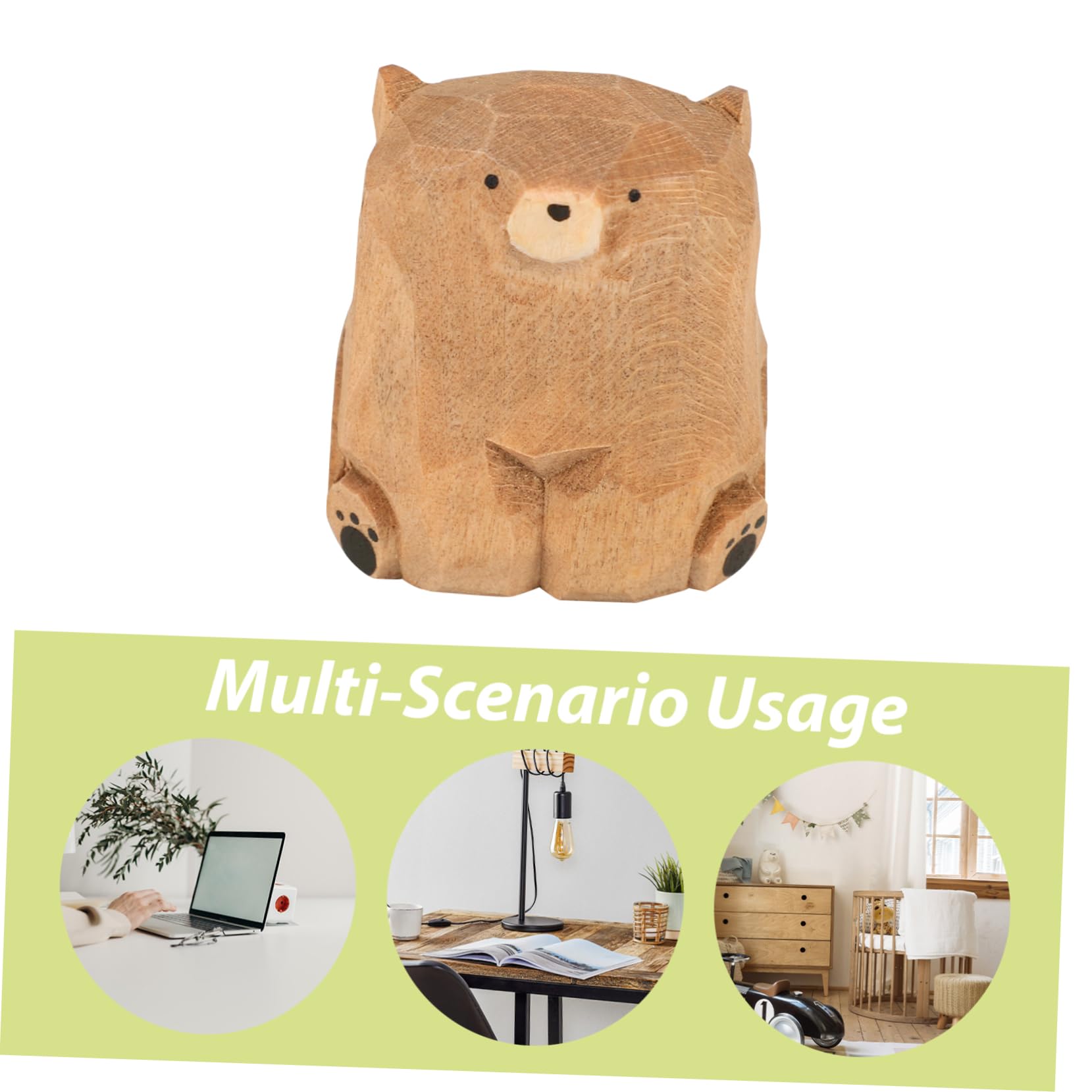 Amazon.co.jp: Happyyami 木彫りのクマの置物 手彫り木製彫刻 クマの像