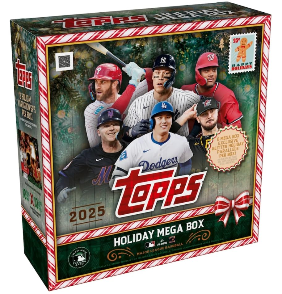 Amazon.com: 2025 Topps Holiday Baseball Sealed Mega Box (10 Packs
