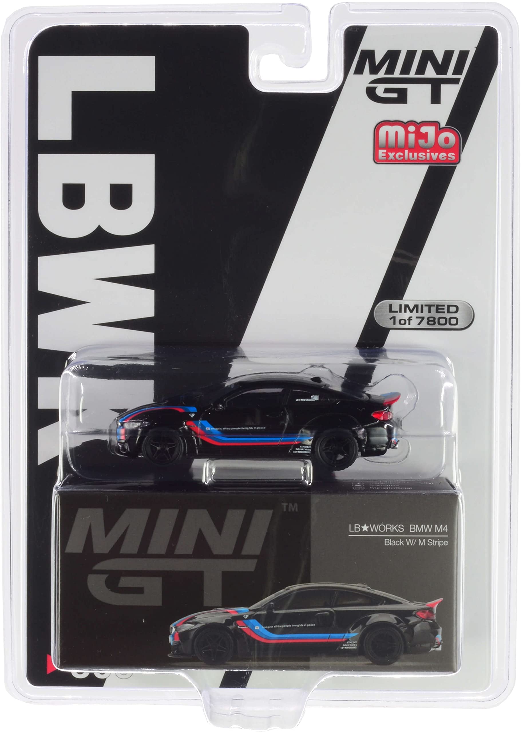 Amazon | MINI GT 1/64 LBWORKS BMW M4 ブラック/Mストライプ (左