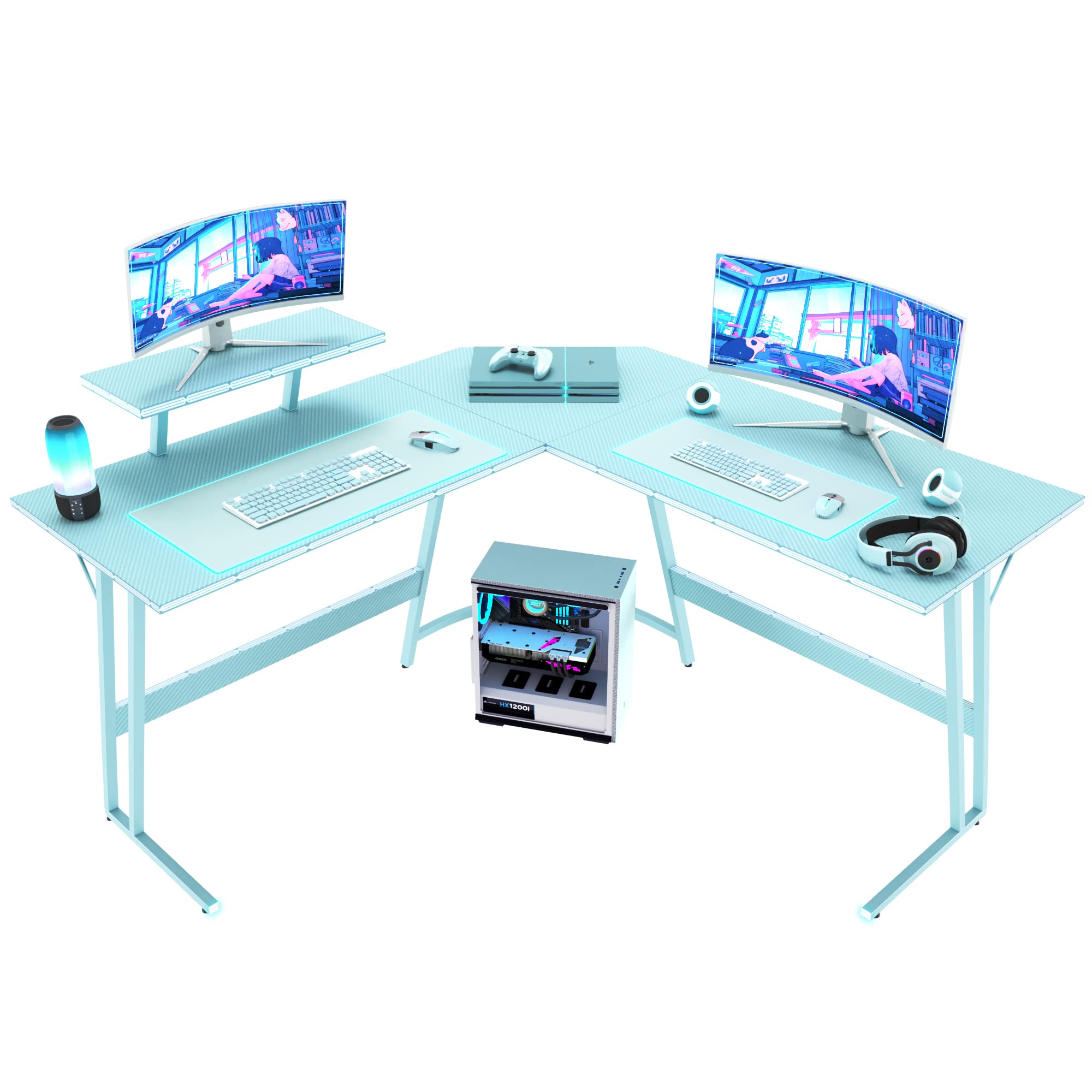 Amazon | Victone ゲーミングデスク L字型「メーカー2年保証」 幅130cm