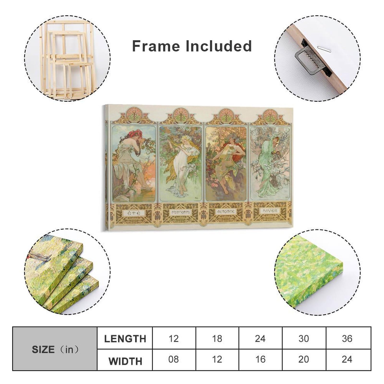 Amazon.co.jp: Alphonse Mucha アルフォンス・ミュシャ 四季 《春·夏