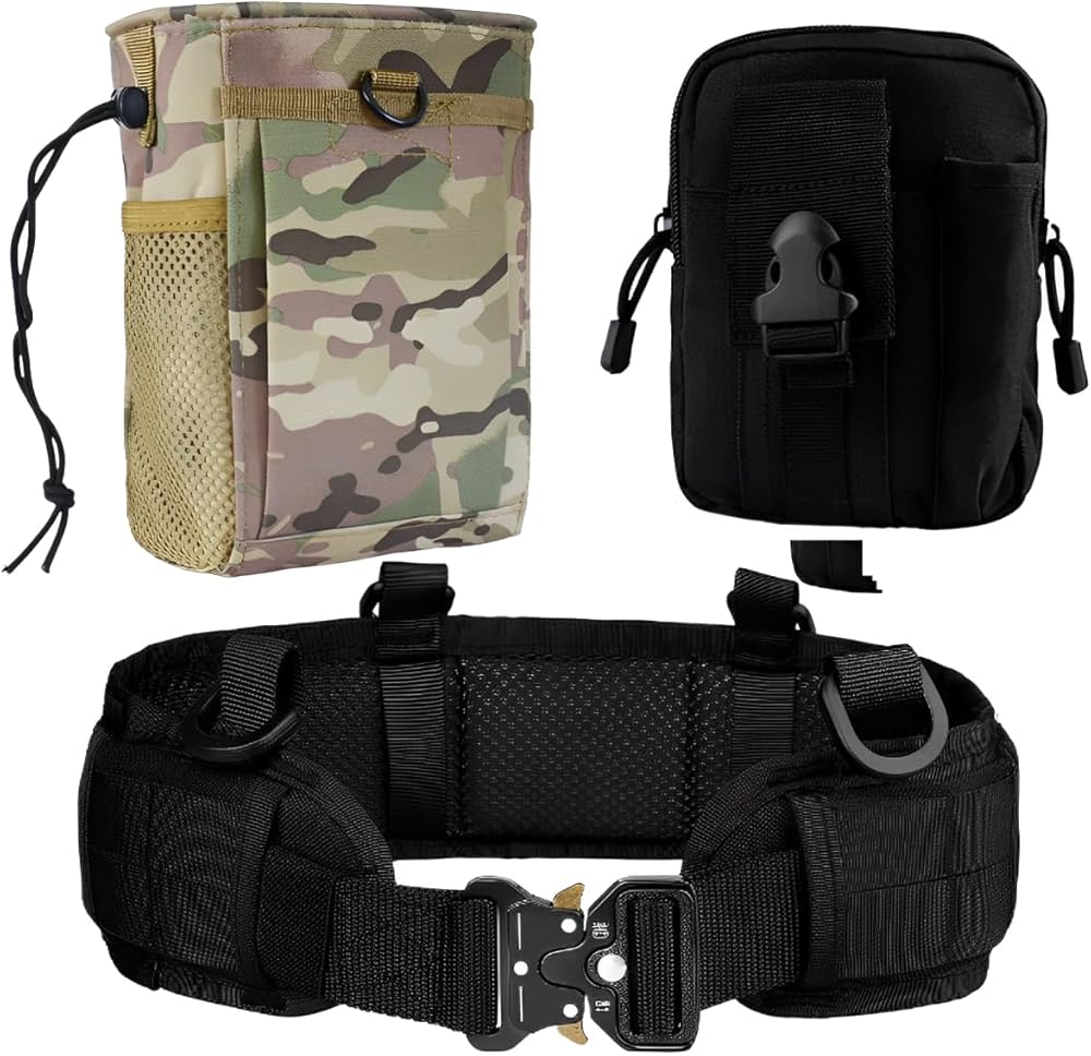 Amazon.co.jp: seizar タクティカルベルト ポーチ 4点セット サバゲー