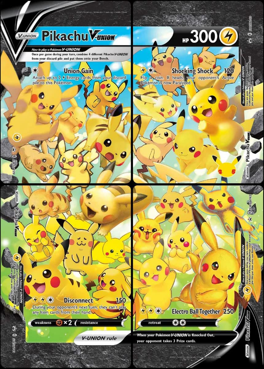 Amazon.com: Pikachu V-Union - 4 Card Set - SWSH139 - SWSH140
