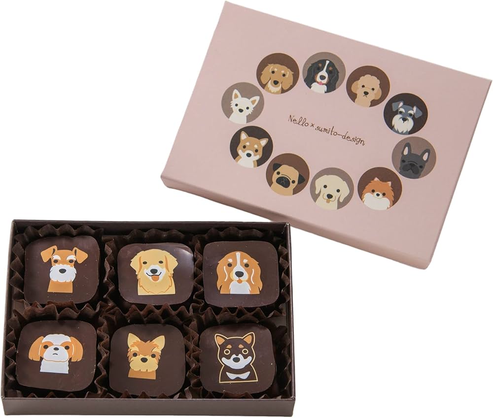 Amazon.co.jp: Nello（ネロ） 犬チョコレート 6個入り ギフト 手提げ袋
