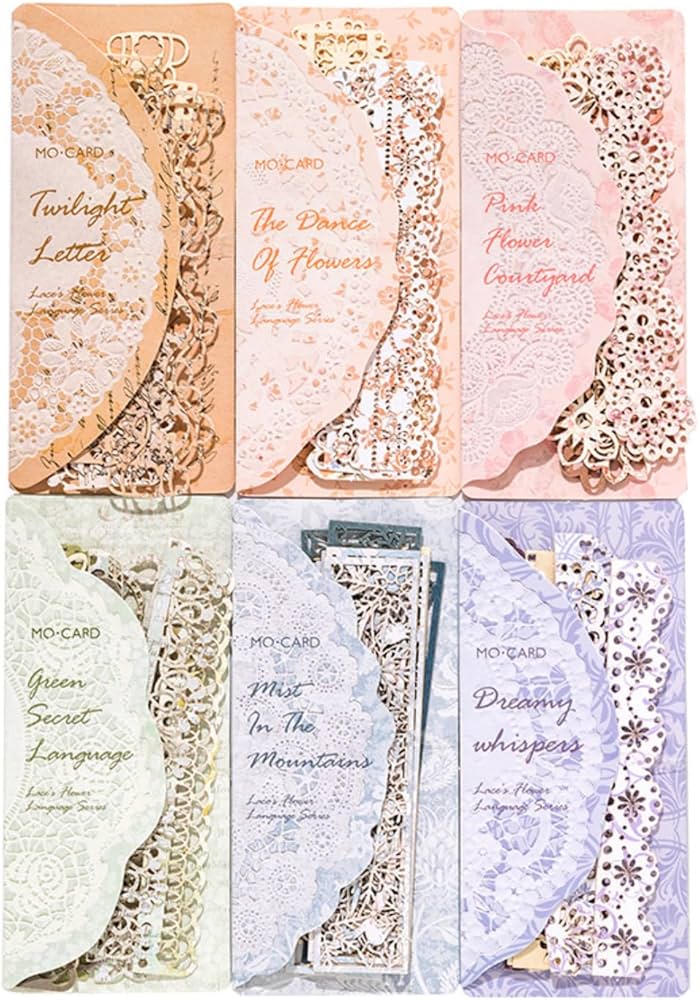 Amazon | Kigofora コラージュ 素材 レトロなレース素材紙 フレーク