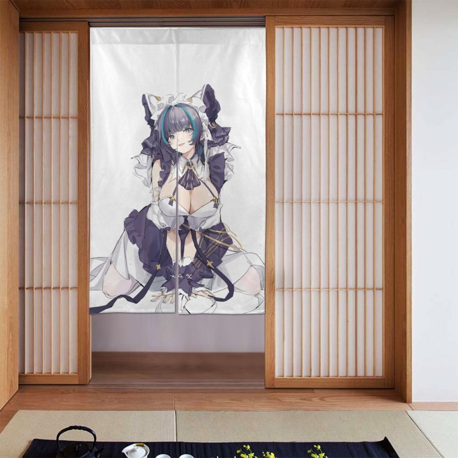 Amazon｜のれん アズールレーン チェシャー 暖簾 カーテン 遮光 目隠し