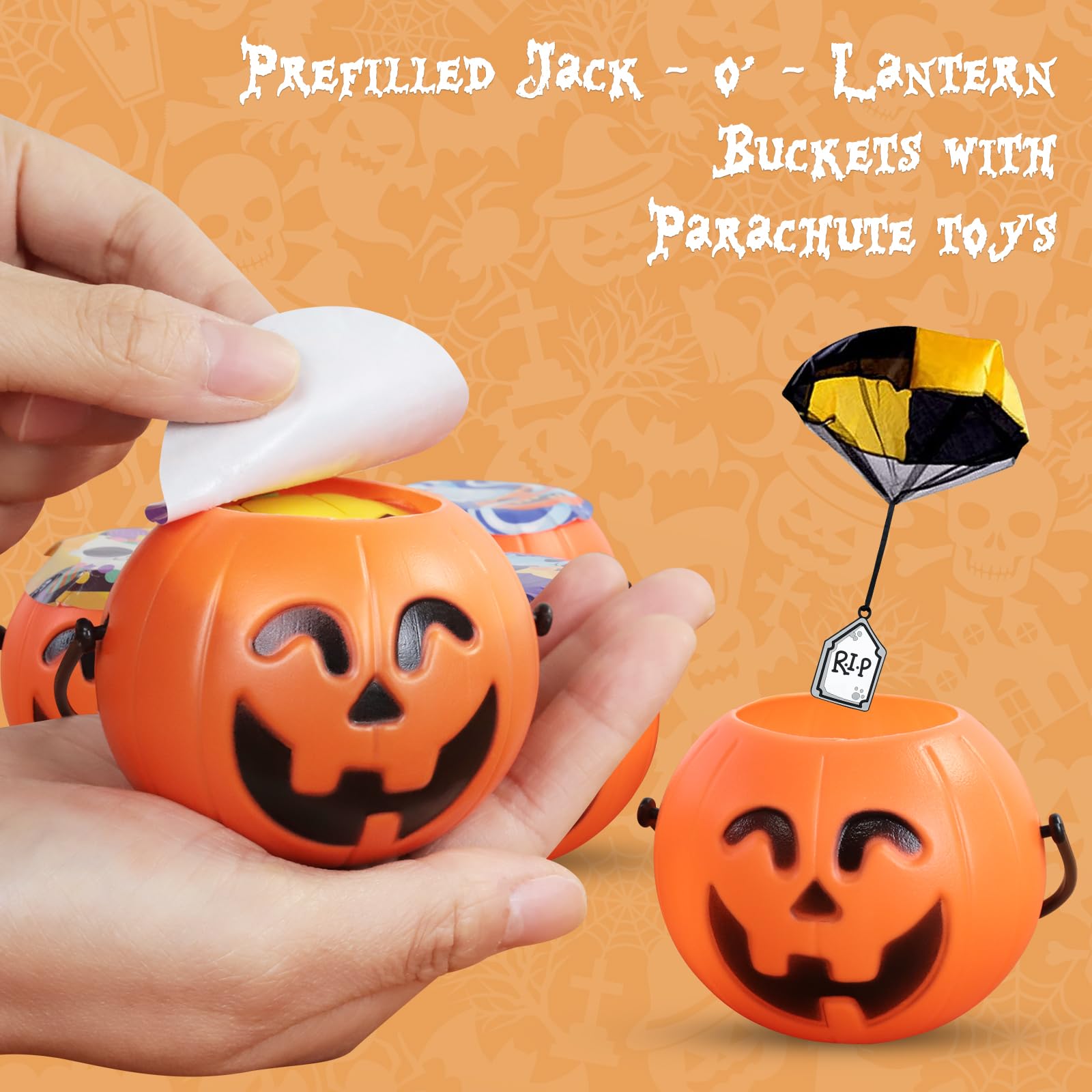 ハロウィン飾り カボチャ パラシュート ハロウィン 電動 箱付き