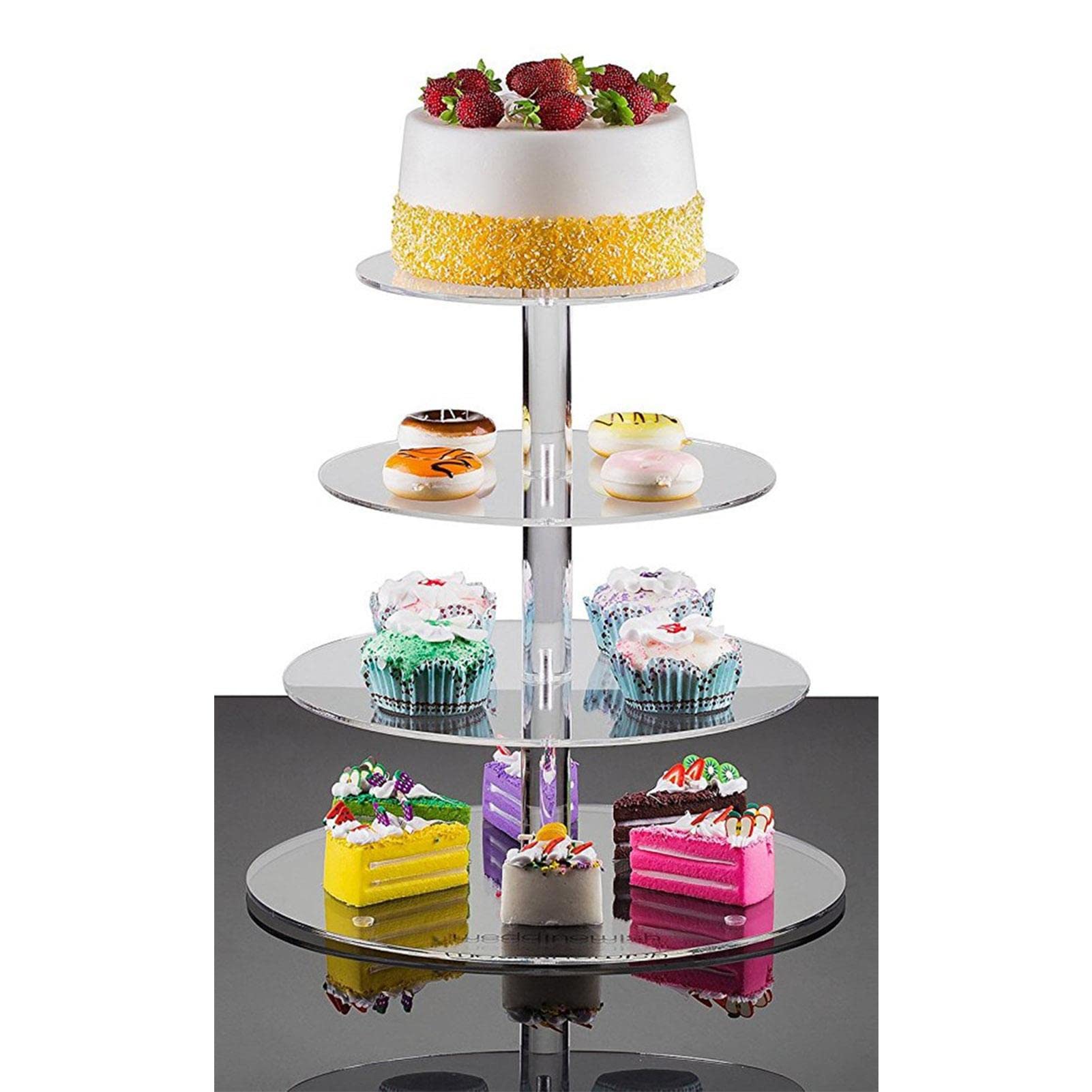Amazon.co.jp: shopparadise ケーキスタンド 4段 アクリルケーキ