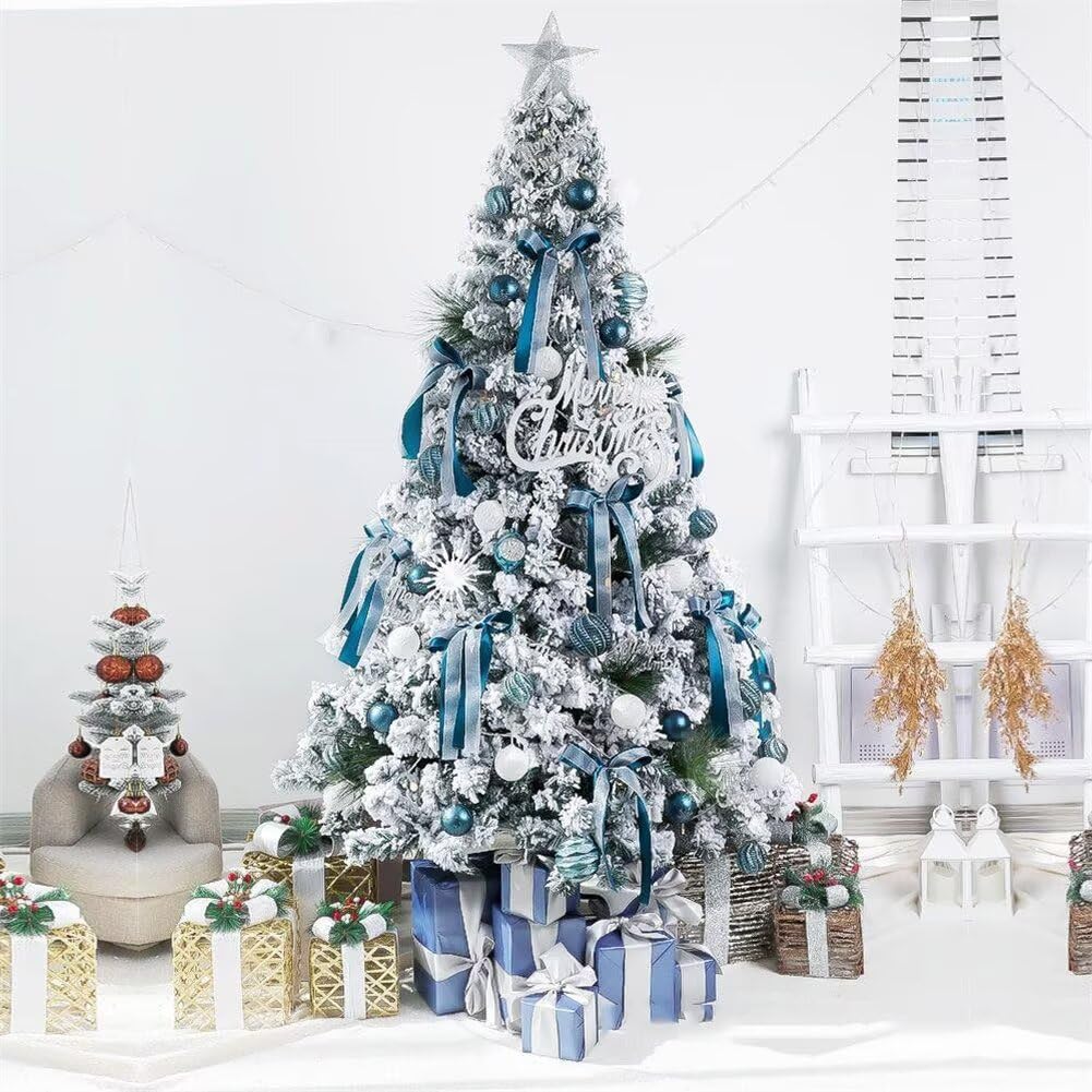 Amazon.co.jp: Vzfv クリスマスツリー 150cm ブルー 雪化粧 LEDライト