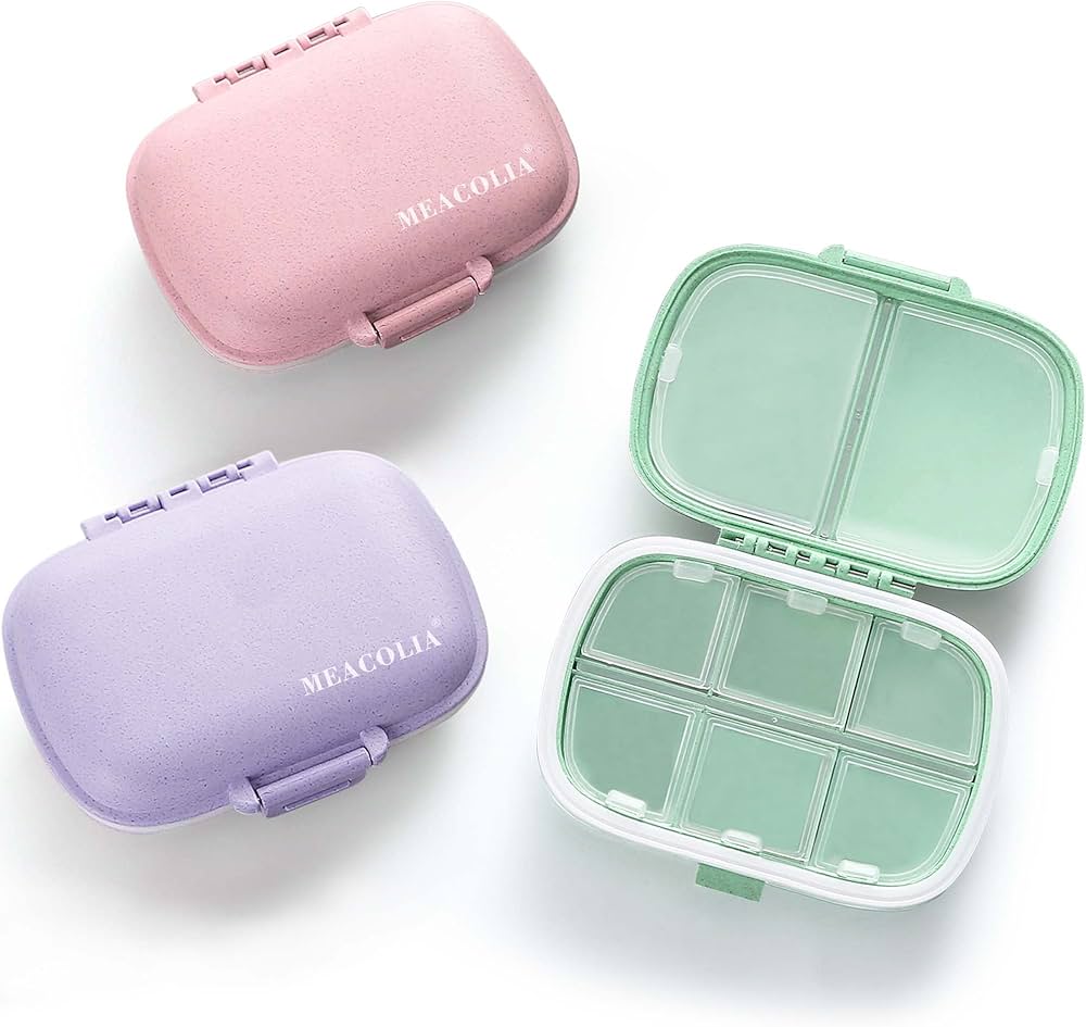 Amazon.com: MEACOLIA 3 Pack 8 Compartments Travel Pill Organizer