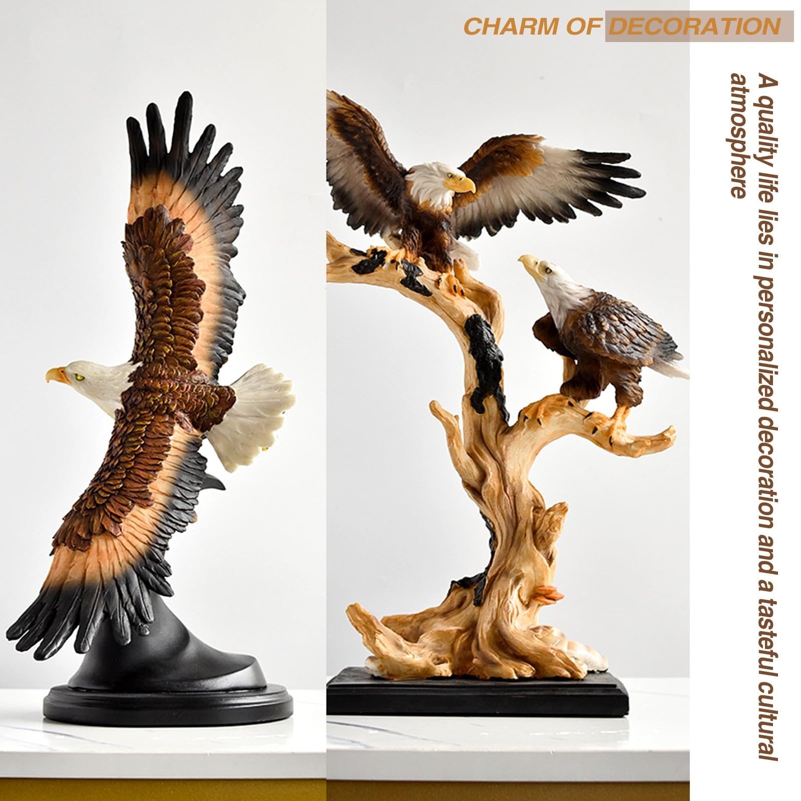 Amazon.co.jp: 工芸品 アート置物 彫像 - 大きな鷲の像 家族の装飾