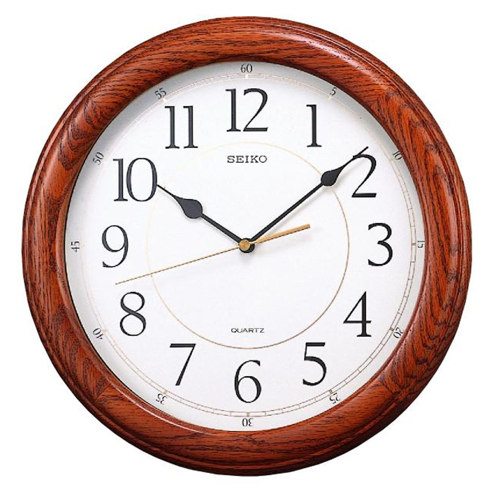 Amazon.com: Seiko Wall Clock Quiet Sweep Second Hand Dark Brown