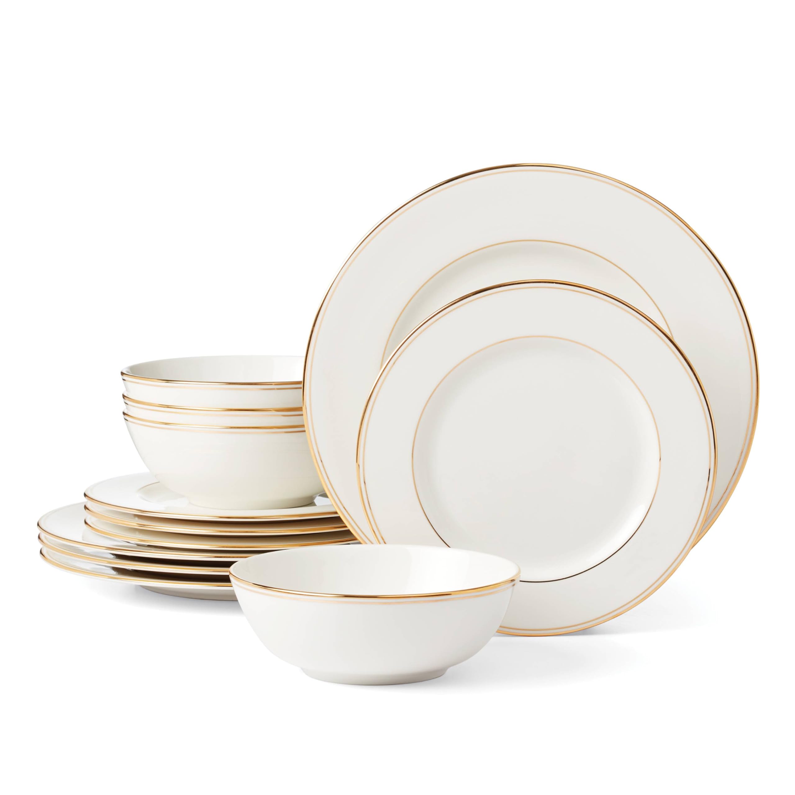 Amazon.com | Lenox 895706 Federal Gold 12-Piece Dinnerware Set