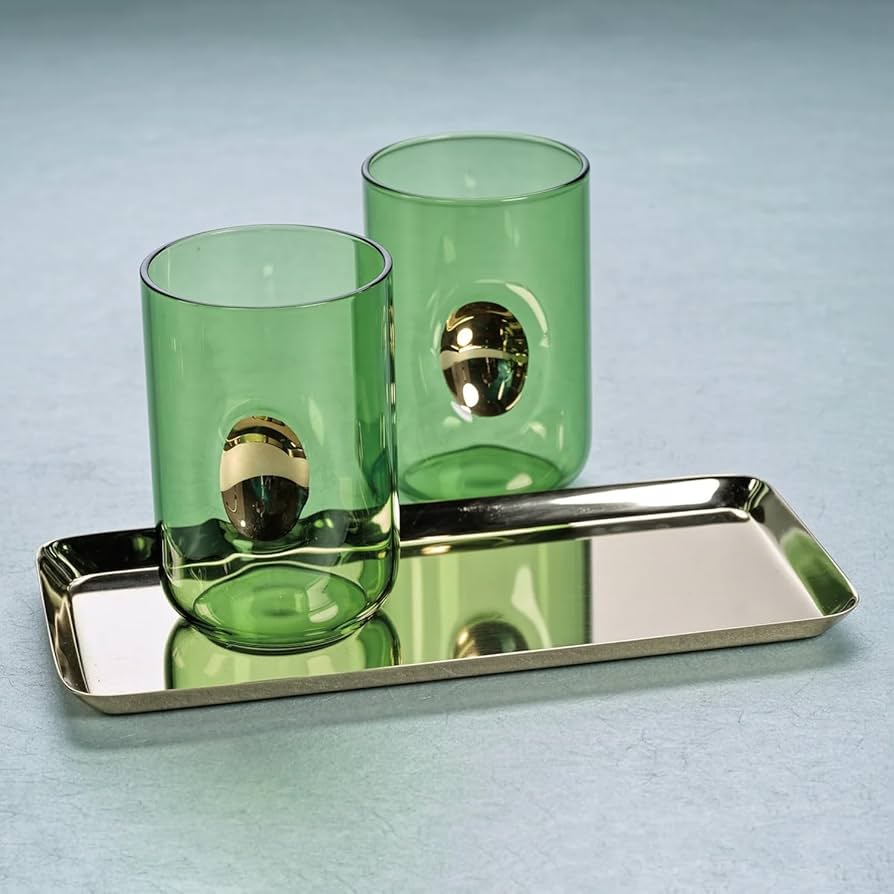 Amazon.com | Zodax Aperitivo Tumbler with Gold Accent - Set of 4