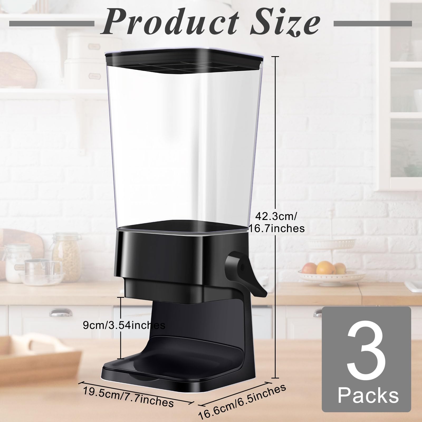 Amazon｜Hoolerry 3パック シリアルディスペンサー カウンタートップ