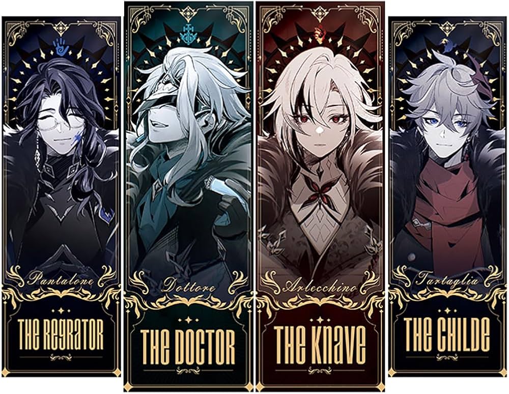 Amazon.co.jp: 原神 しおり カード 公子 タルタリヤ 富者 パンタローネ
