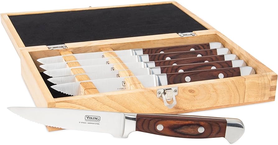 Amazon.com: Viking Steak Knife Set, 6-Piece German Stainless Steel