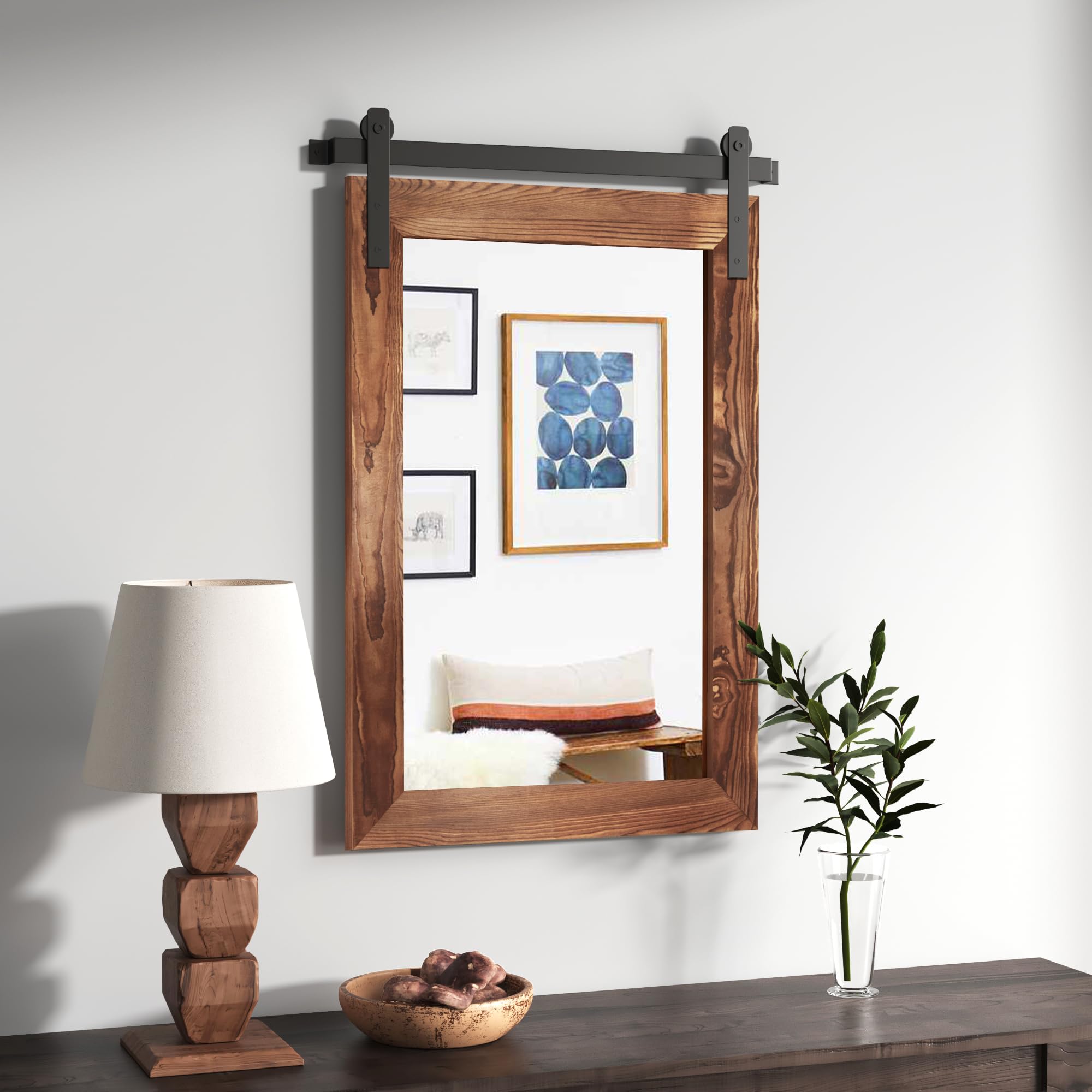 Amazon.com: COGOOD Farmhouse Barn Door Wall Mirror - 25
