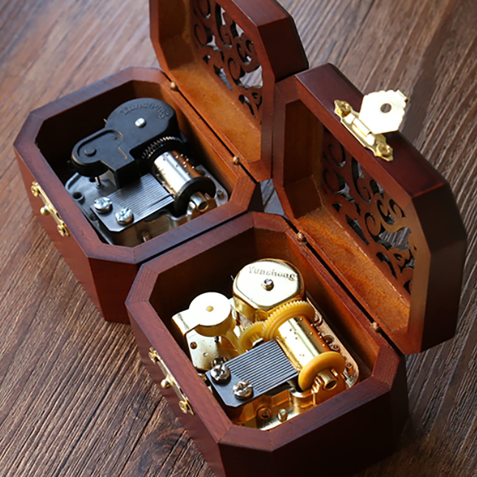 Amazon | オルゴール レトロ 木製 手巻きオルゴール ミュージック