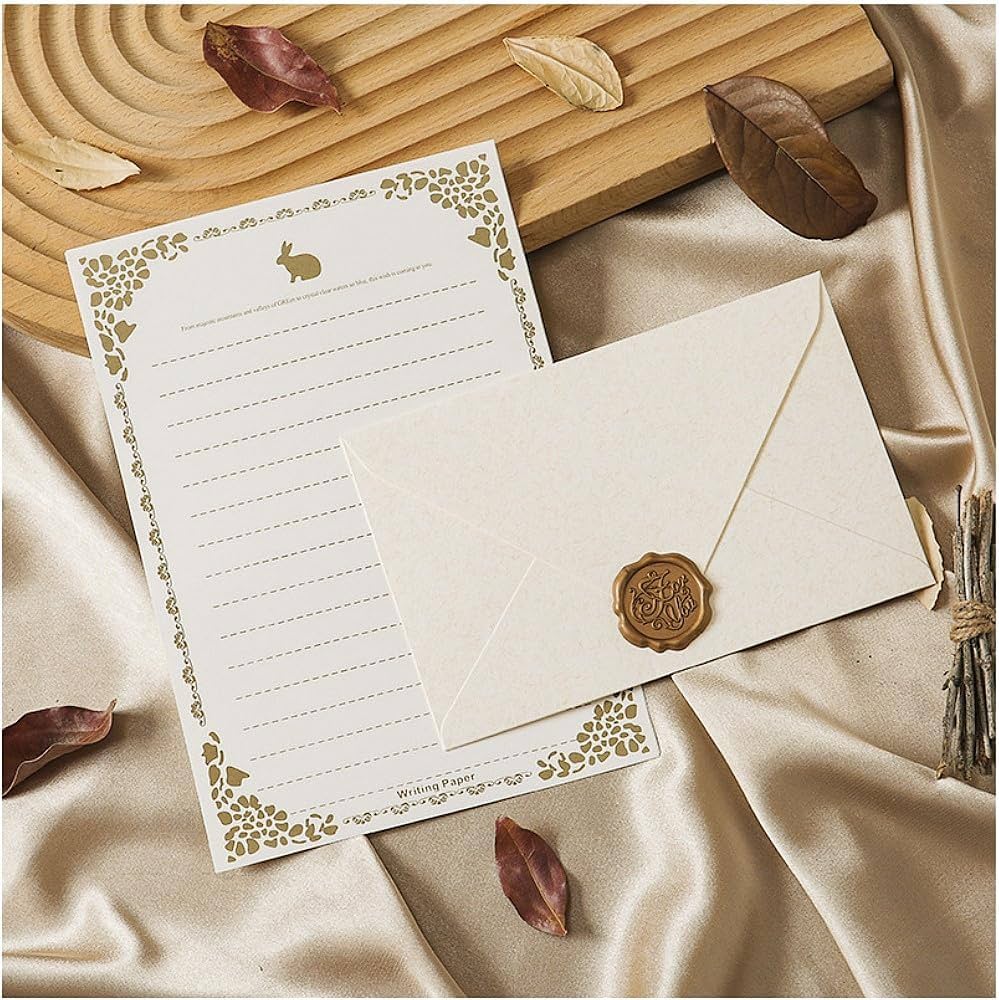 Amazon.co.jp: レターセット てがみ シンプル ビンテージペーパー