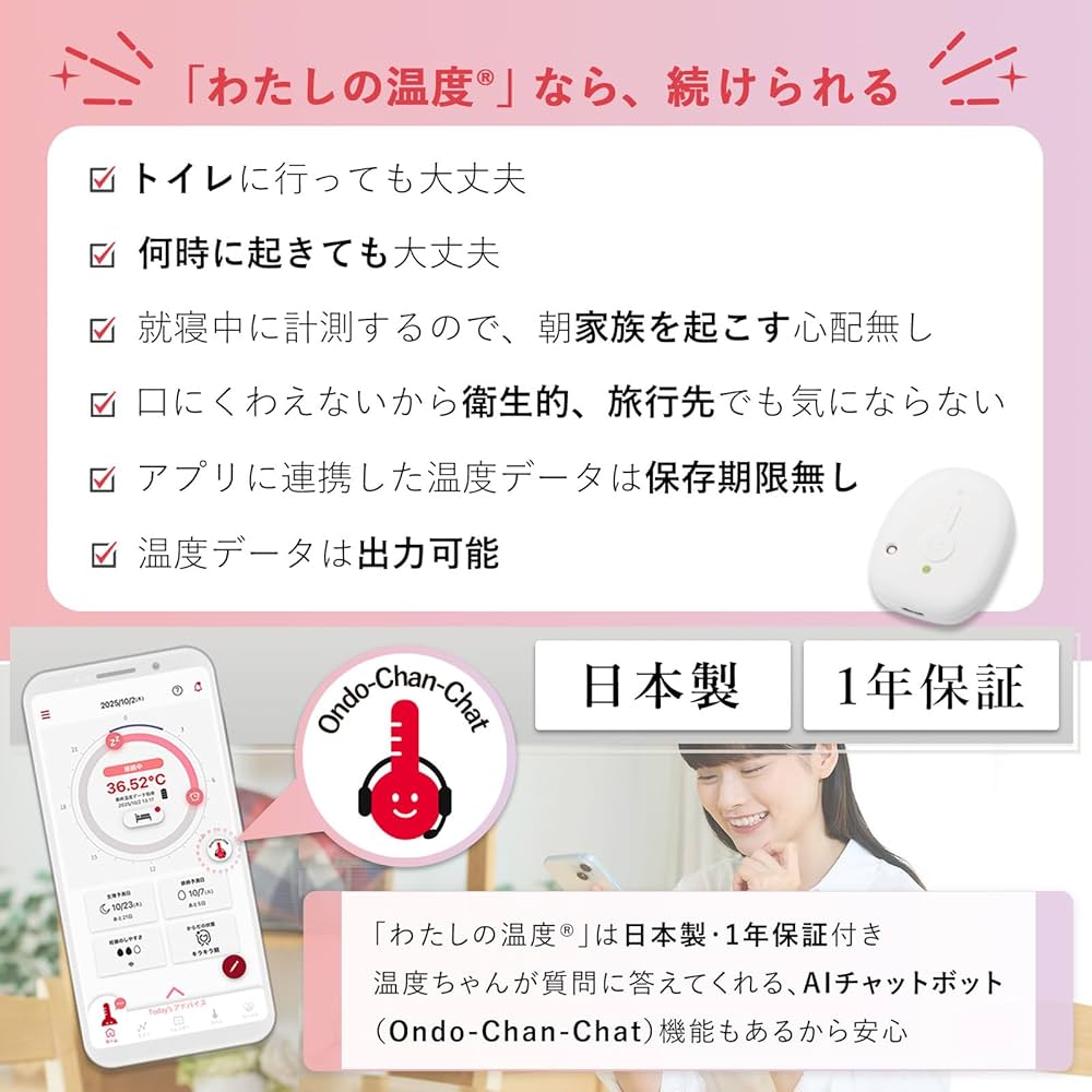 Amazon.co.jp: 【つけて寝るだけ】 わたしの温度 婦人 基礎 妊活 温度